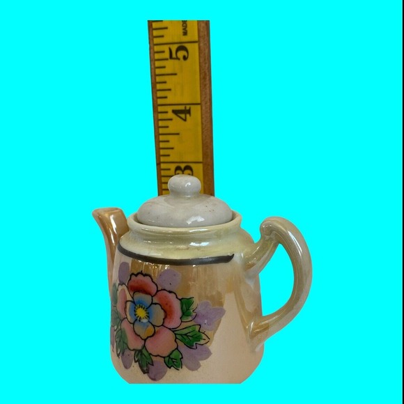 Vtg Japanese Lustreware Doll Dishes, Doll Tea Set, Tiny Dishes, 14 pcs - Picture 6 of 16